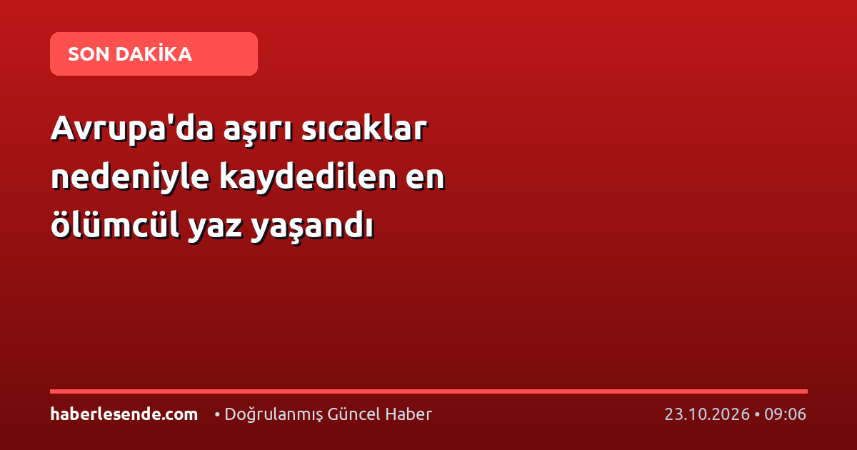 Avrupa'da aşırı sıcaklar nedeniyle kaydedilen en ölümcül yaz yaşandı