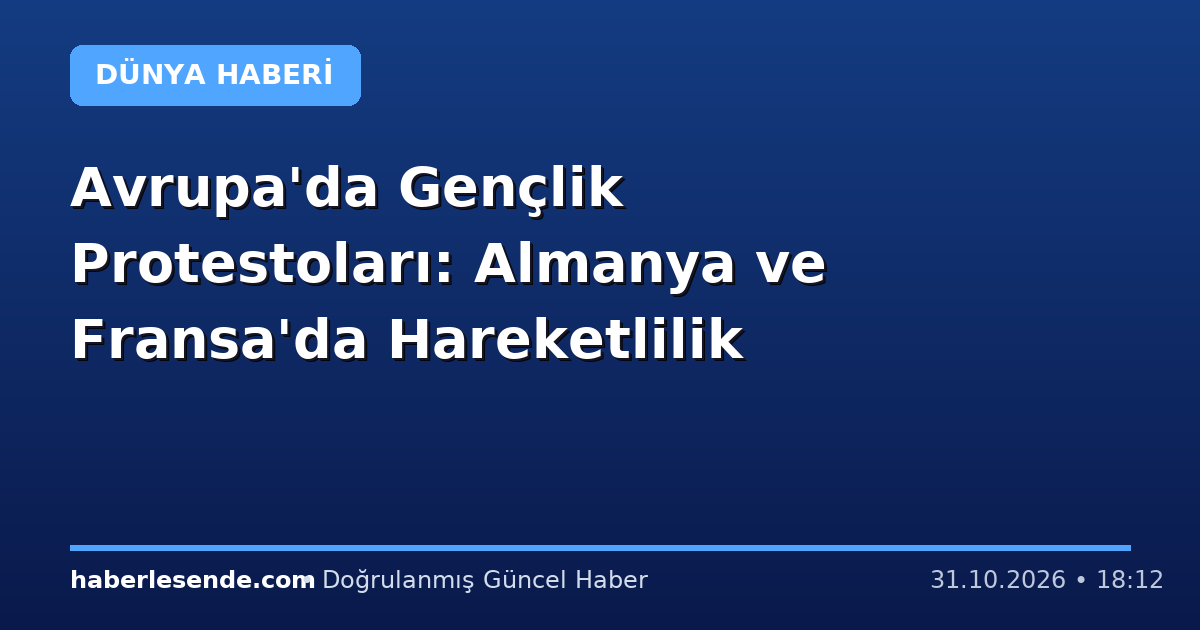 Avrupa'da Gençlik Protestoları: Almanya ve Fransa'da Hareketlilik