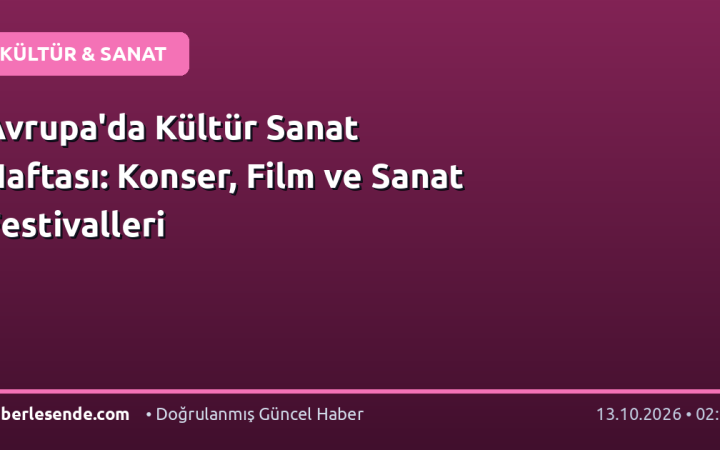 Avrupa'da Kültür Sanat Haftası: Konser, Film ve Sanat Festivalleri