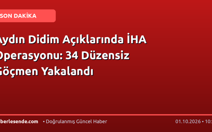 Aydın Didim Açıklarında İHA Operasyonu: 34 Düzensiz Göçmen Yakalandı