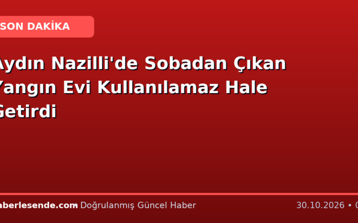 Aydın Nazilli'de Sobadan Çıkan Yangın Evi Kullanılamaz Hale Getirdi