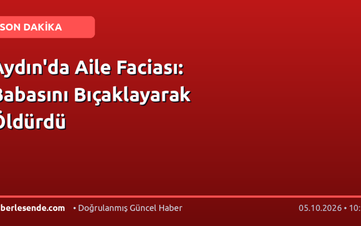 Aydın'da Aile Faciası: Babasını Bıçaklayarak Öldürdü
