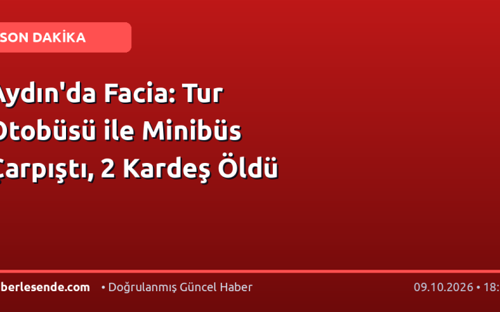 Aydın'da Facia: Tur Otobüsü ile Minibüs Çarpıştı, 2 Kardeş Öldü
