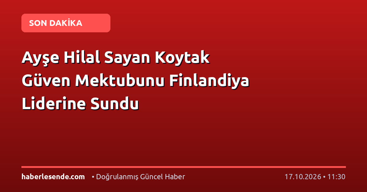 Ayşe Hilal Sayan Koytak Güven Mektubunu Finlandiya Liderine Sundu
