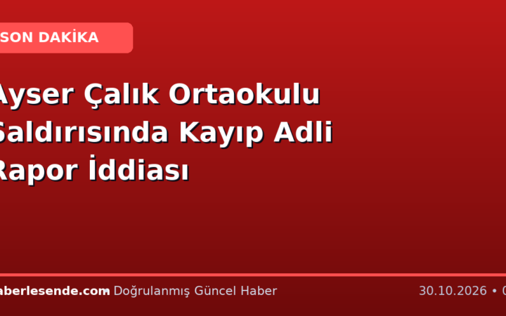 Ayser Çalık Ortaokulu Saldırısında Kayıp Adli Rapor İddiası