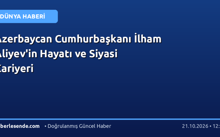 Azerbaycan Cumhurbaşkanı İlham Aliyev'in Hayatı ve Siyasi Kariyeri