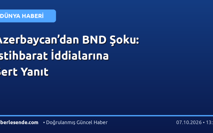 Azerbaycan’dan BND Şoku: İstihbarat İddialarına Sert Yanıt