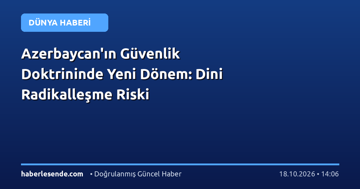 Azerbaycan'ın Güvenlik Doktrininde Yeni Dönem: Dini Radikalleşme Riski
