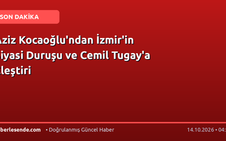 Aziz Kocaoğlu'ndan İzmir'in Siyasi Duruşu ve Cemil Tugay'a Eleştiri