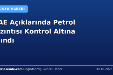 BAE Açıklarında Petrol Sızıntısı Kontrol Altına Alındı