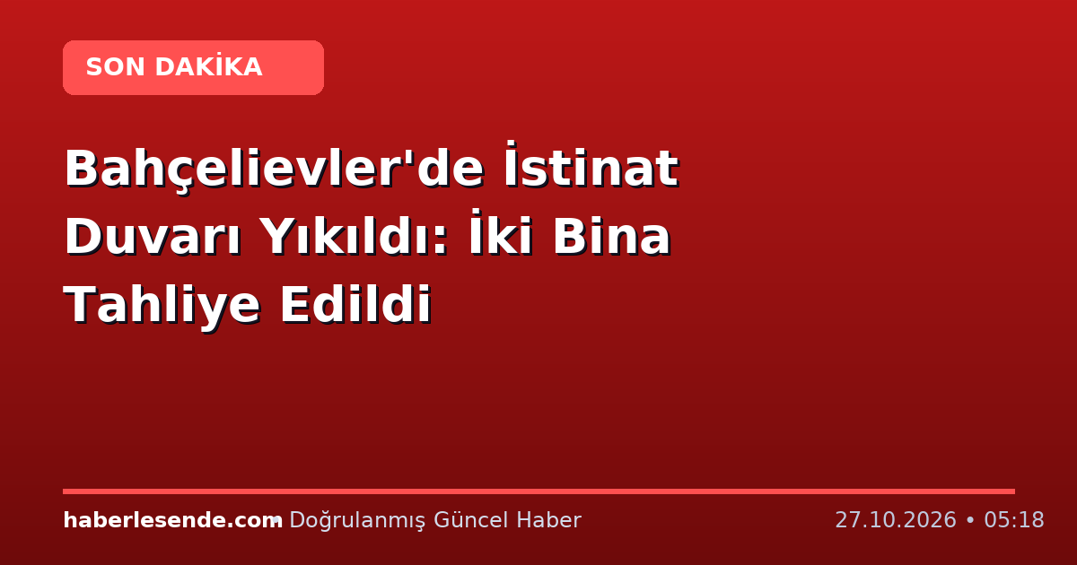Bahçelievler'de İstinat Duvarı Yıkıldı: İki Bina Tahliye Edildi