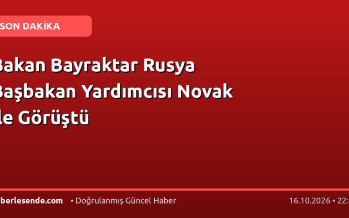 Bakan Bayraktar Rusya Başbakan Yardımcısı Novak ile Görüştü