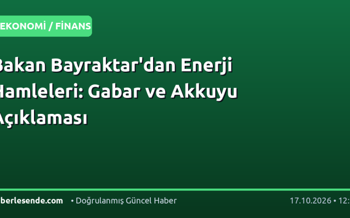Bakan Bayraktar'dan Enerji Hamleleri: Gabar ve Akkuyu Açıklaması