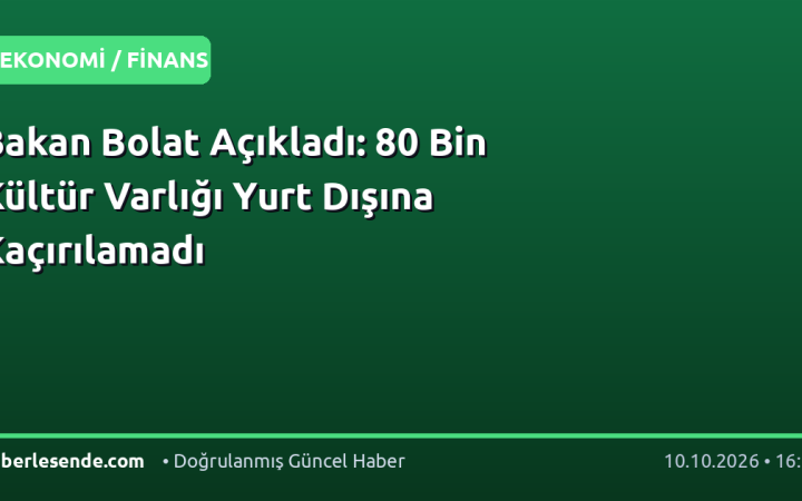 Bakan Bolat Açıkladı: 80 Bin Kültür Varlığı Yurt Dışına Kaçırılamadı
