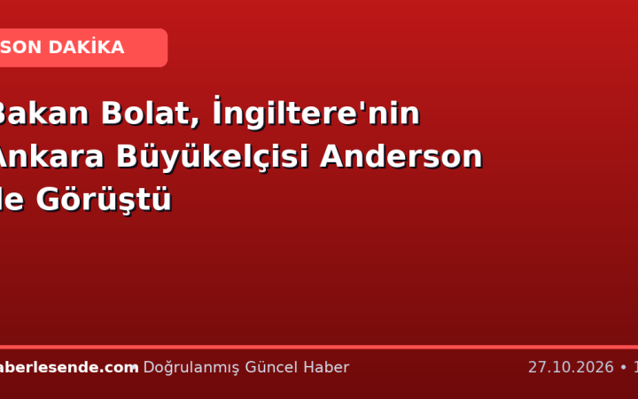Bakan Bolat, İngiltere'nin Ankara Büyükelçisi Anderson ile Görüştü