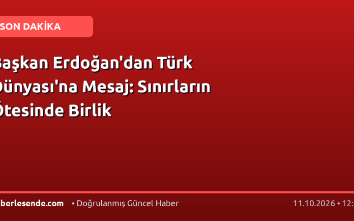 Başkan Erdoğan'dan Türk Dünyası'na Mesaj: Sınırların Ötesinde Birlik
