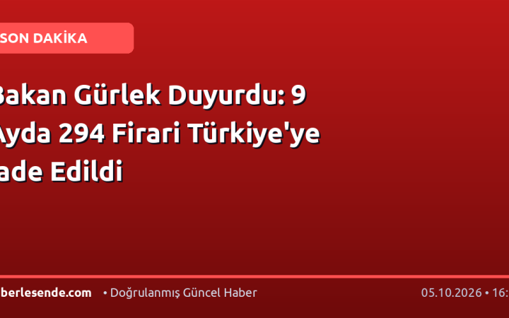 Bakan Gürlek Duyurdu: 9 Ayda 294 Firari Türkiye'ye İade Edildi