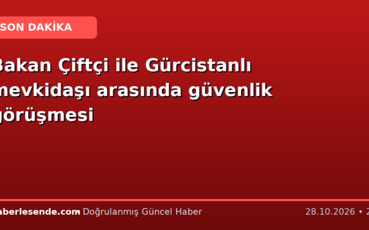 Bakan Çiftçi ile Gürcistanlı mevkidaşı arasında güvenlik görüşmesi