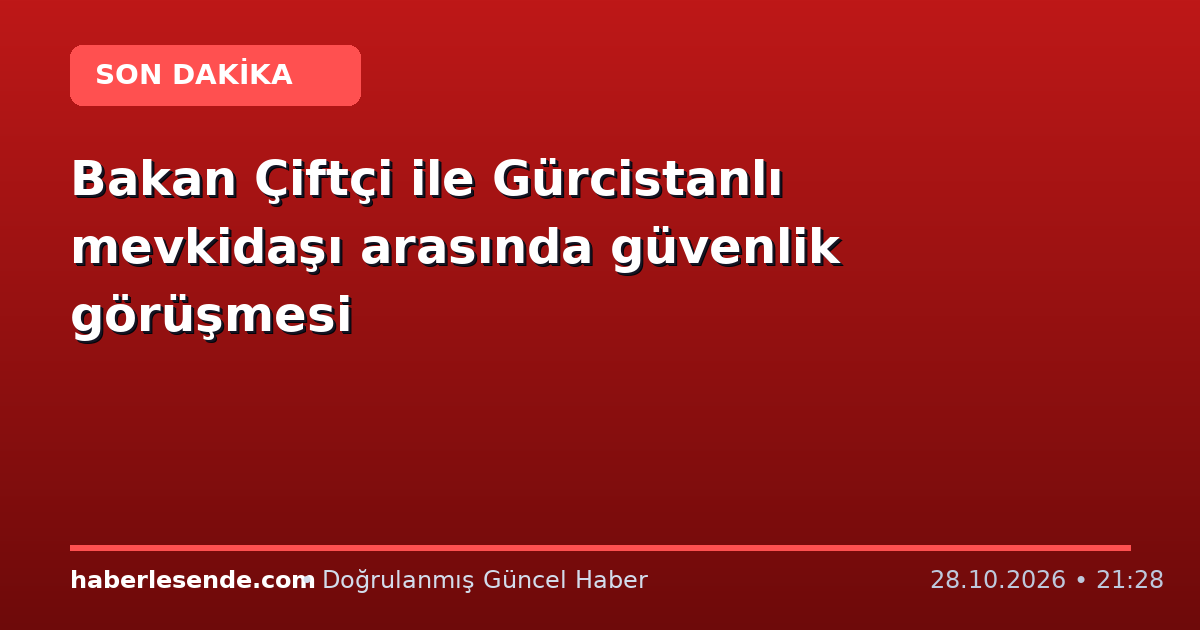Bakan Çiftçi ile Gürcistanlı mevkidaşı arasında güvenlik görüşmesi