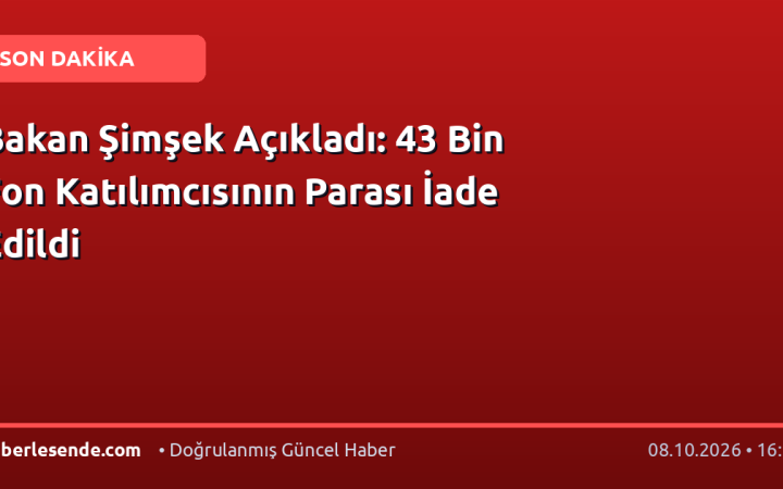Bakan Şimşek Açıkladı: 43 Bin Fon Katılımcısının Parası İade Edildi