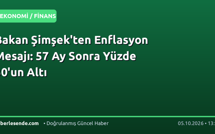 Bakan Şimşek'ten Enflasyon Mesajı: 57 Ay Sonra Yüzde 30'un Altı