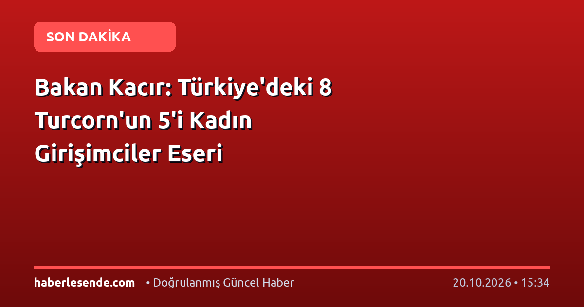Bakan Kacır: Türkiye'deki 8 Turcorn'un 5'i Kadın Girişimciler Eseri