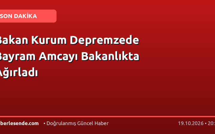 Bakan Kurum Depremzede Bayram Amcayı Bakanlıkta Ağırladı