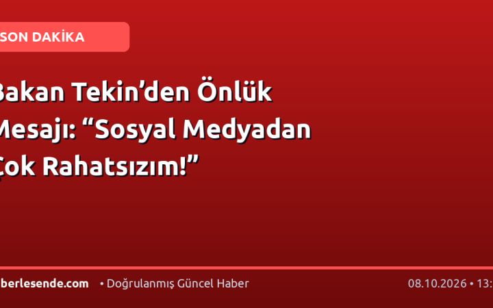 Bakan Tekin’den Önlük Mesajı: “Sosyal Medyadan Çok Rahatsızım!”