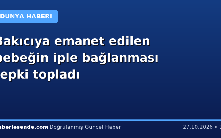 Bakıcıya emanet edilen bebeğin iple bağlanması tepki topladı