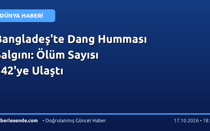 Bangladeş'te Dang Humması Salgını: Ölüm Sayısı 342'ye Ulaştı