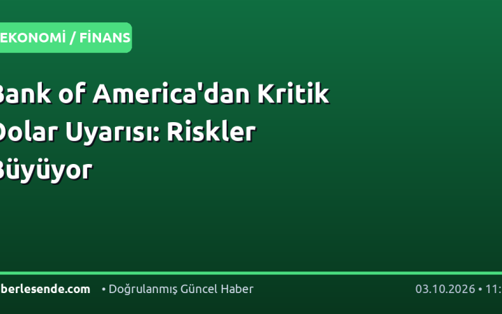 Bank of America'dan Kritik Dolar Uyarısı: Riskler Büyüyor