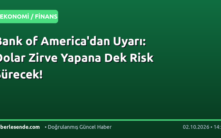 Bank of America'dan Uyarı: Dolar Zirve Yapana Dek Risk Sürecek!