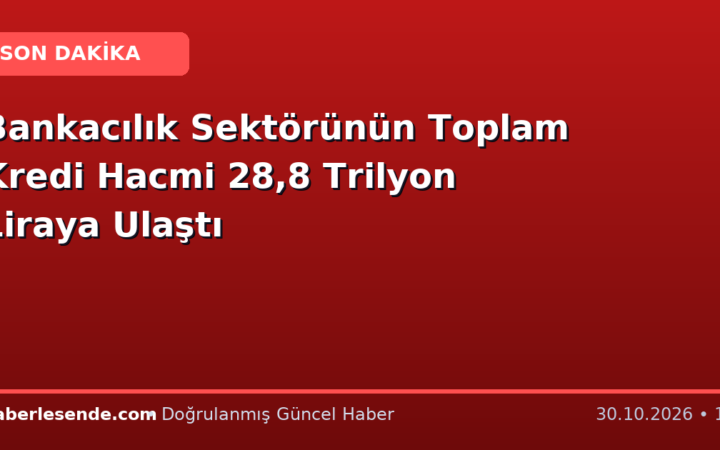 Bankacılık Sektörünün Toplam Kredi Hacmi 28,8 Trilyon Liraya Ulaştı