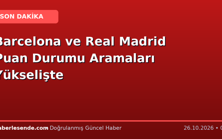 Barcelona ve Real Madrid Puan Durumu Aramaları Yükselişte