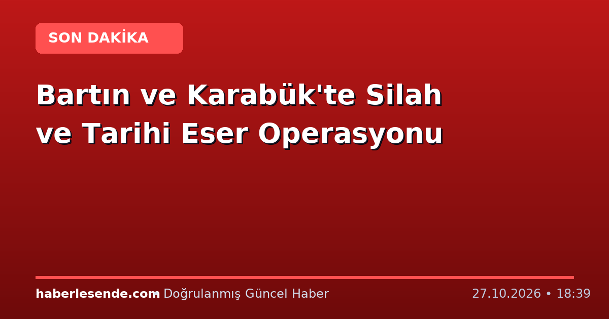 Bartın ve Karabük'te Silah ve Tarihi Eser Operasyonu