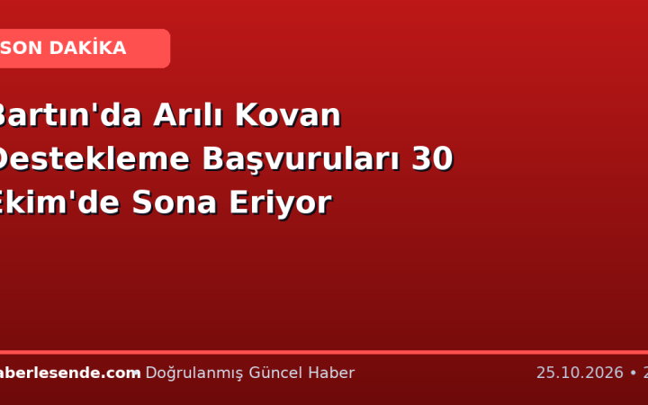 Bartın'da Arılı Kovan Destekleme Başvuruları 30 Ekim'de Sona Eriyor