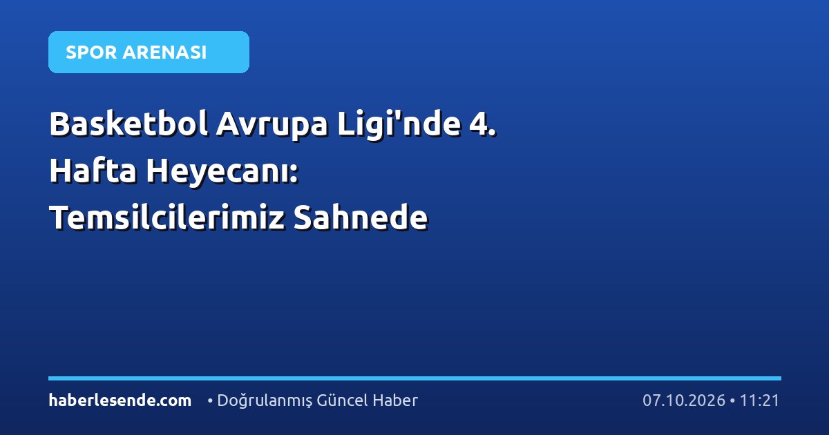 Basketbol Avrupa Ligi'nde 4. Hafta Heyecanı: Temsilcilerimiz Sahnede