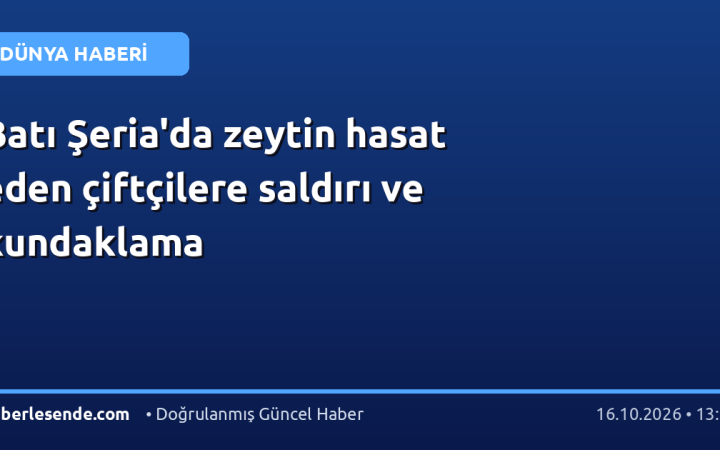 Batı Şeria'da zeytin hasat eden çiftçilere saldırı ve kundaklama