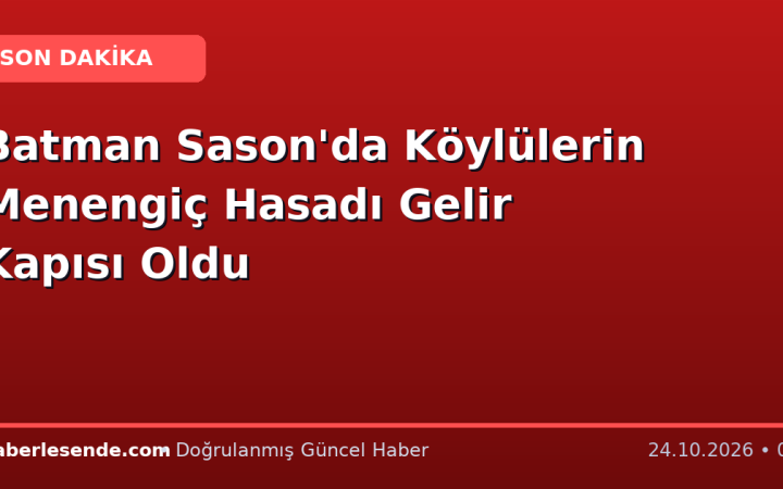 Batman Sason'da Köylülerin Menengiç Hasadı Gelir Kapısı Oldu