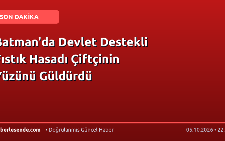 Batman'da Devlet Destekli Fıstık Hasadı Çiftçinin Yüzünü Güldürdü