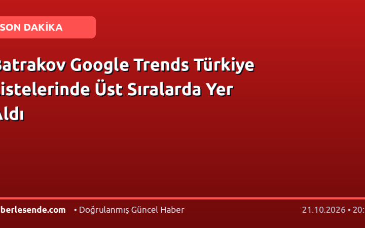 Batrakov Google Trends Türkiye Listelerinde Üst Sıralarda Yer Aldı