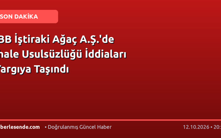 İBB İştiraki Ağaç A.Ş.'de İhale Usulsüzlüğü İddiaları Yargıya Taşındı