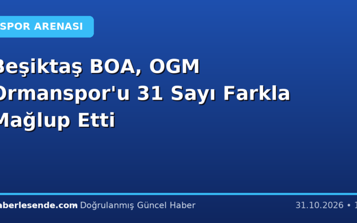 Beşiktaş BOA, OGM Ormanspor'u 31 Sayı Farkla Mağlup Etti