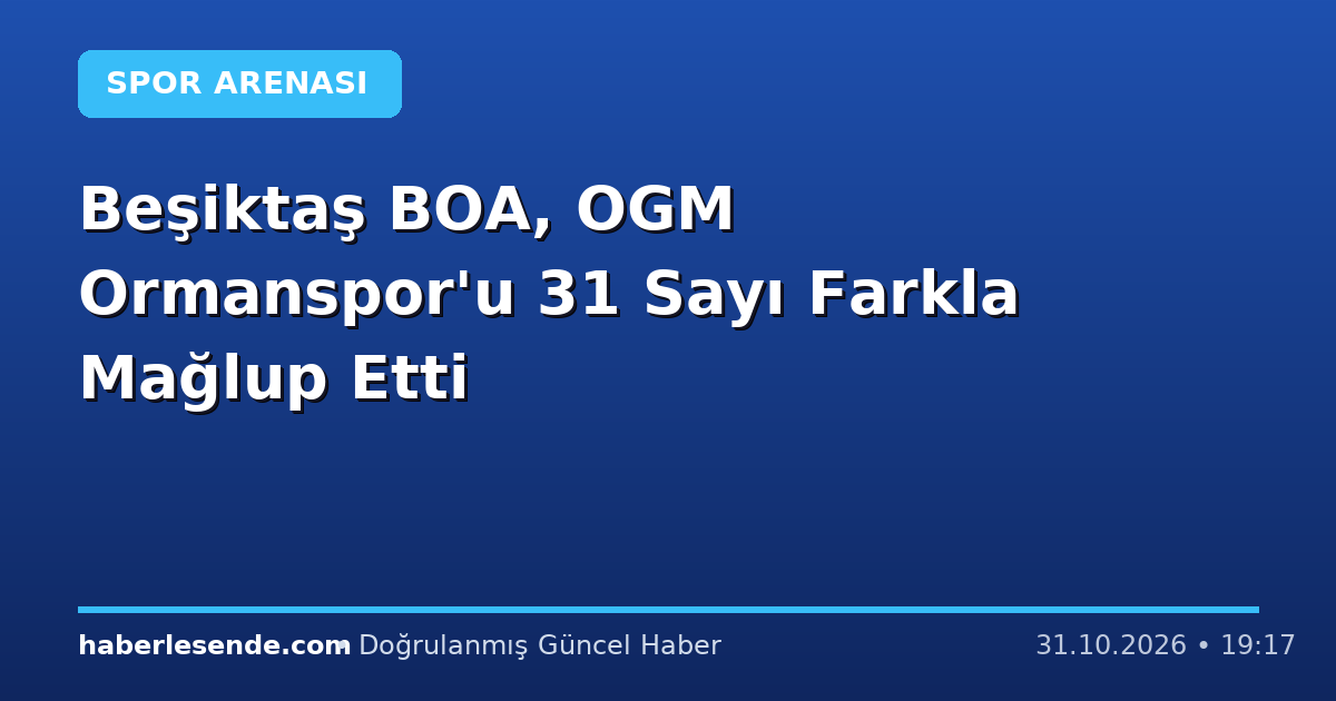 Beşiktaş BOA, OGM Ormanspor'u 31 Sayı Farkla Mağlup Etti