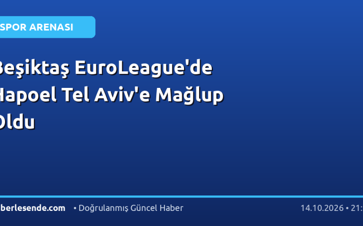 Beşiktaş EuroLeague'de Hapoel Tel Aviv'e Mağlup Oldu