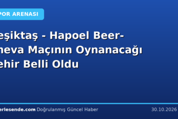Beşiktaş - Hapoel Beer-Sheva Maçının Oynanacağı Şehir Belli Oldu