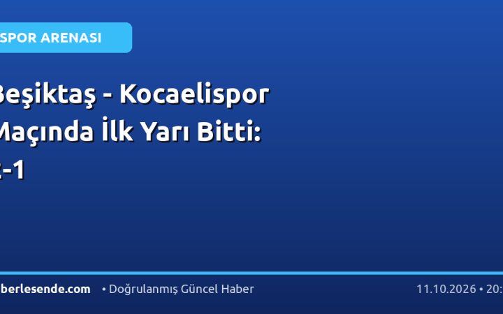 Beşiktaş - Kocaelispor Maçında İlk Yarı Bitti: 2-1