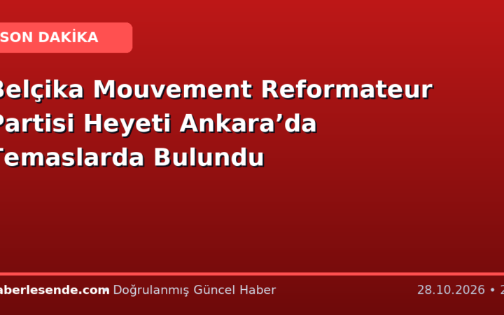 Belçika Mouvement Reformateur Partisi Heyeti Ankara’da Temaslarda Bulundu