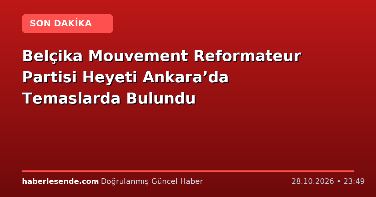 Belçika Mouvement Reformateur Partisi Heyeti Ankara’da Temaslarda Bulundu