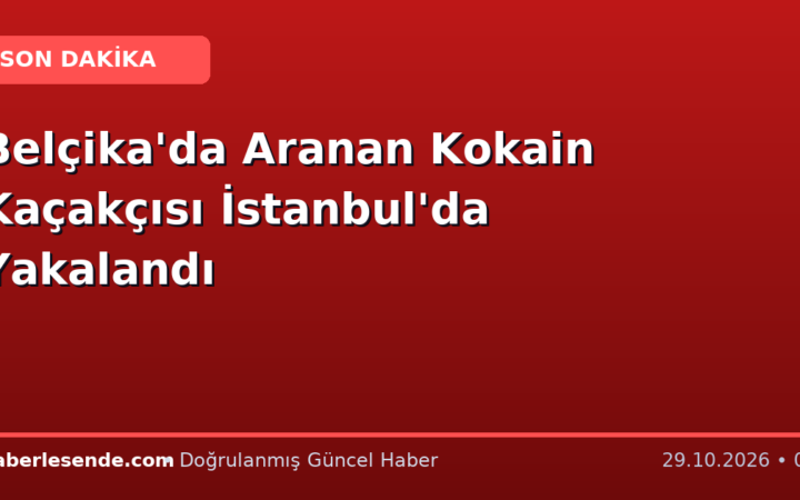 Belçika'da Aranan Kokain Kaçakçısı İstanbul'da Yakalandı